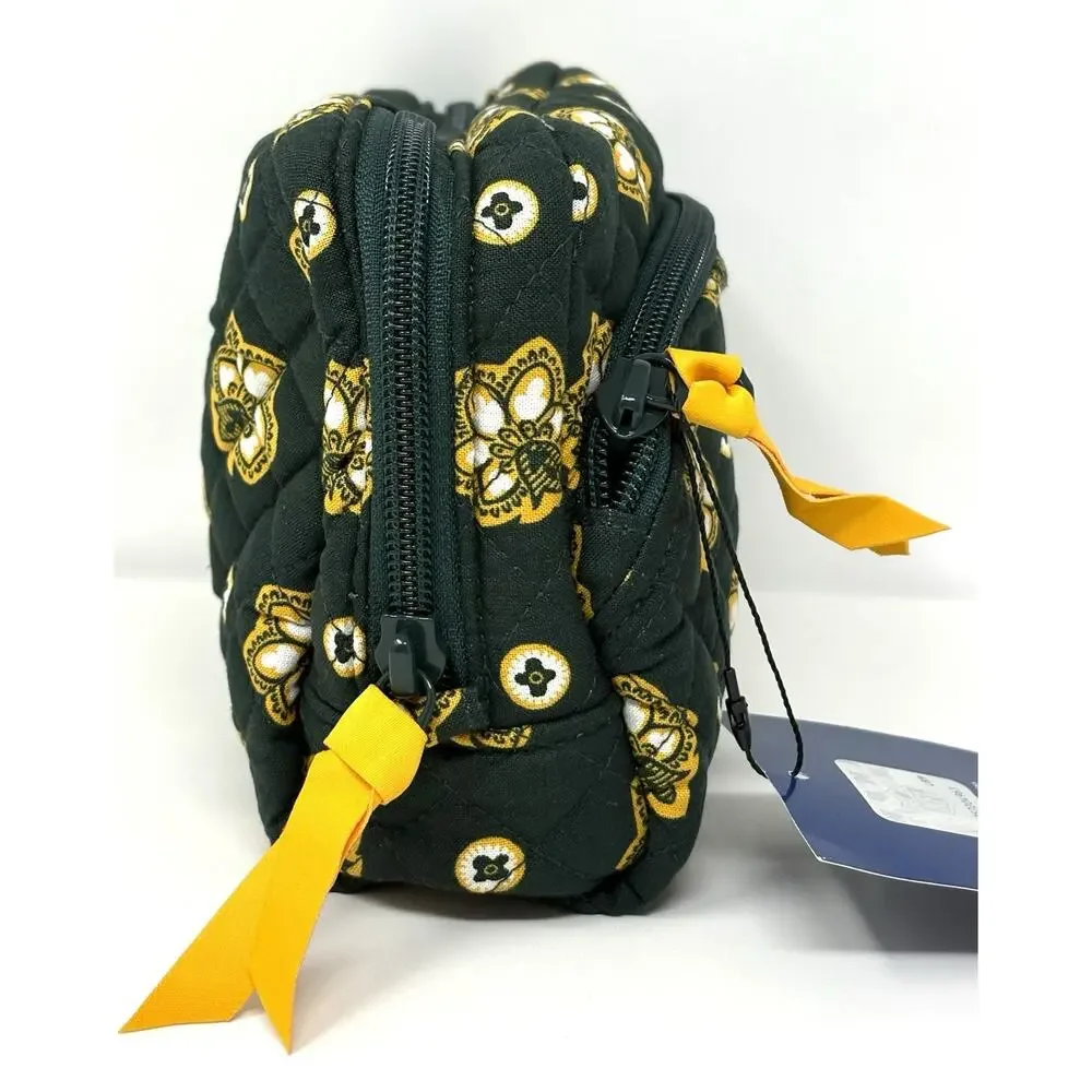 Vera Bradley NFL Green Bay Packers Makeup Medium Cosmetic Bag Pouch Quilted NWT